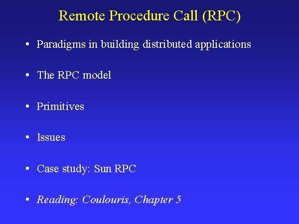 Remote Procedure Call (RPC)