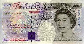 20 Pounds Sterling Note
