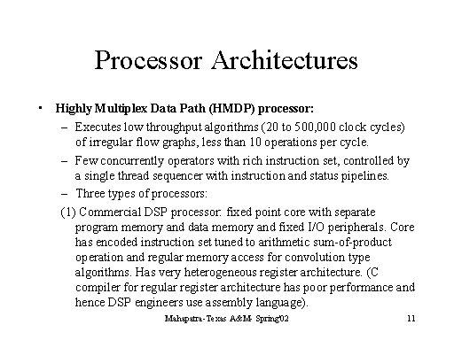 Processor Architectures