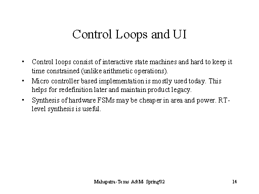 Control Loops And UI