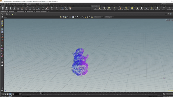 Gif of Particle Based Morphing in Houdini