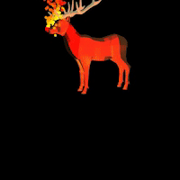A deer on fire