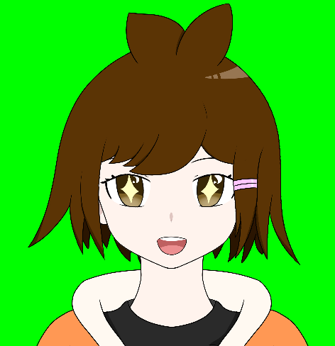 Anime girl with an excited expression
