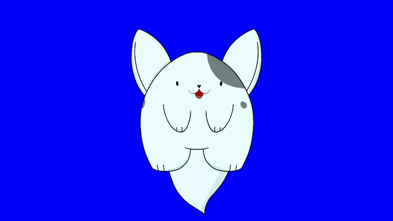 Floating dog on blue background